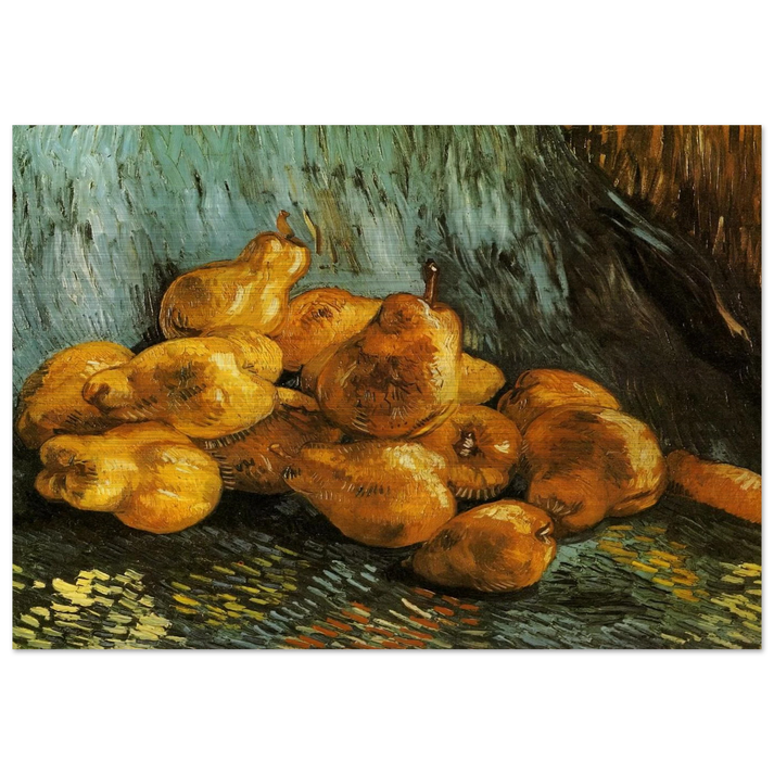 Still Life with Pears - Vincent van Gogh Brushed Aluminum Print - 70x100 cm / 28x40 inches | Vincent van Gogh Aluminum Print | Vincent van Gogh Prints