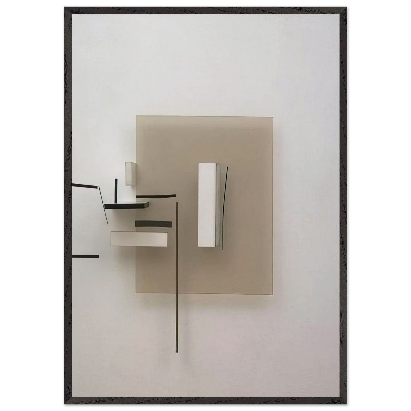 Synthetic Construction White and Black - 1966 - Victor Pasmore Framed Art Print – Black Wooden Frame - Default Title - -Framed Art Print