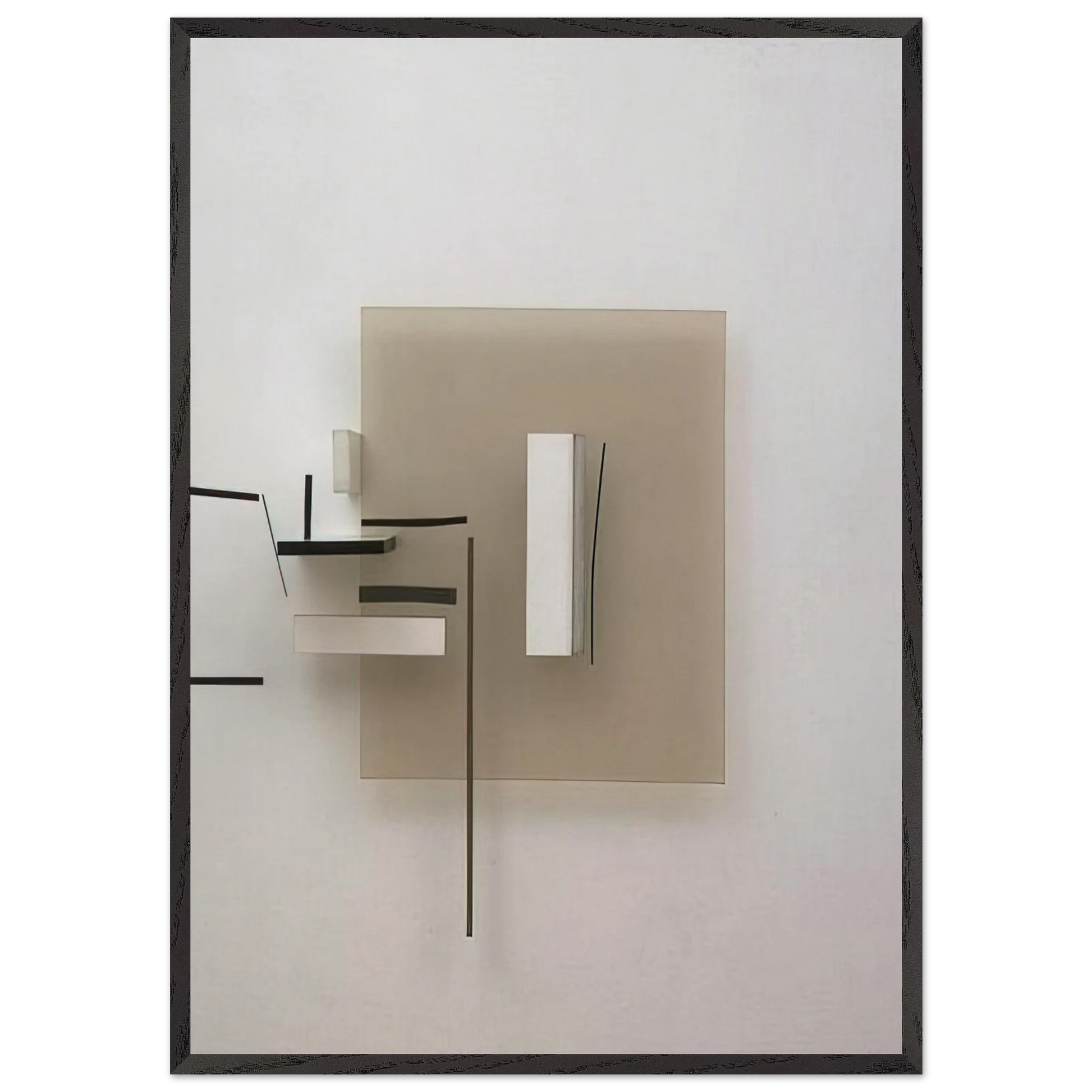 Synthetic Construction White and Black - 1966 - Victor Pasmore Framed Art Print – Black Wooden Frame - Default Title - -Framed Art Print