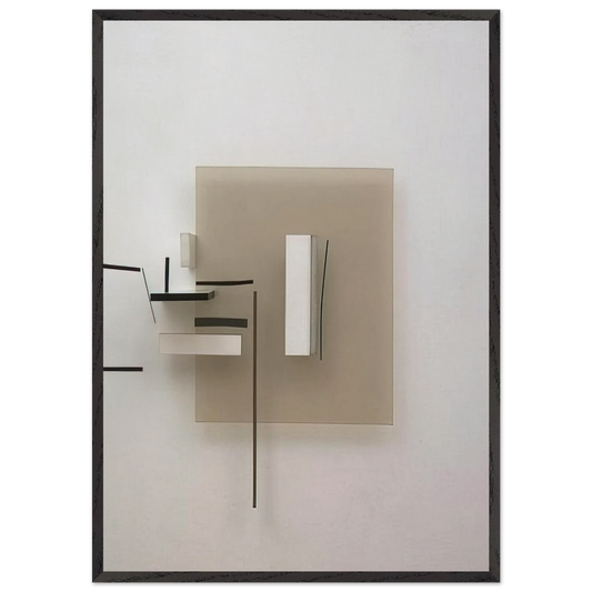 Synthetic Construction White and Black - 1966 - Victor Pasmore Framed Art Print – Black Wooden Frame - Default Title - -Framed Art Print