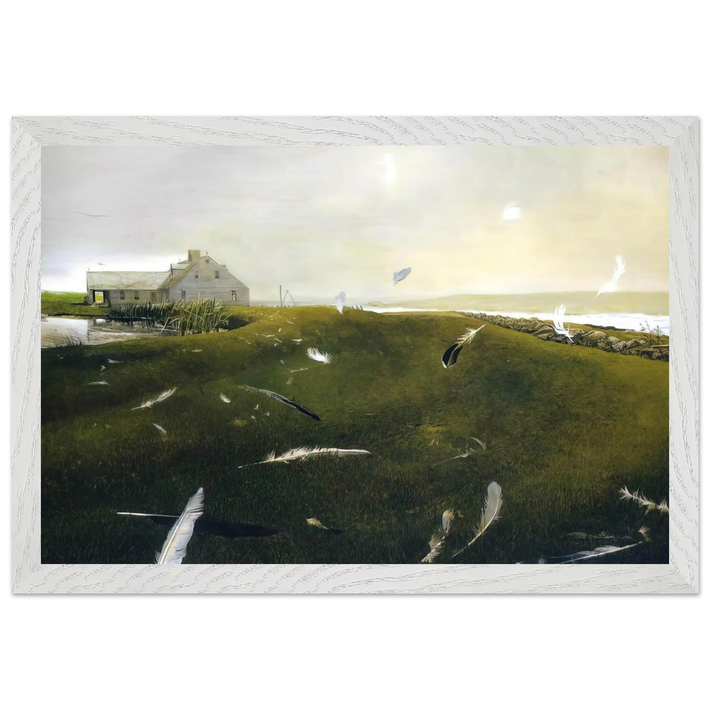 Andrew Wyeth - AIRBORNE Wall Art - 30x40 cm / 12x16 inches - Premium Wooden Framed Poster With Fine Art Paper - Wood frame