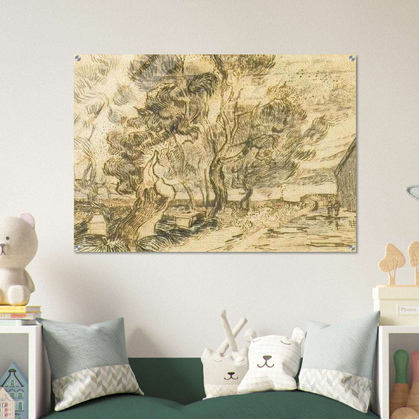 A Corner of the Asylum and the Garden with a Heavy, sawn-off Tree - Vincent van Gogh Acrylic Print - 70x100 cm / 28x40″ inches | Vincent van Gogh Wall Art | Vincent van Gogh Prints