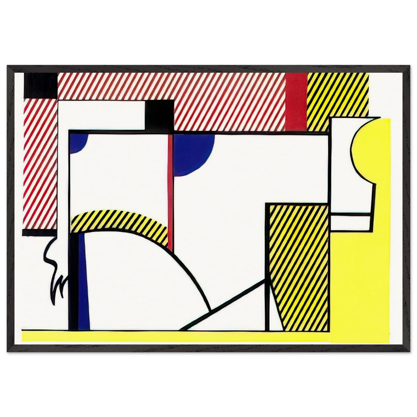 BULL VI 1973 - Roy Lichtenstein Framed Art Print – Black Wooden Frame - Default Title - -Framed Art Print