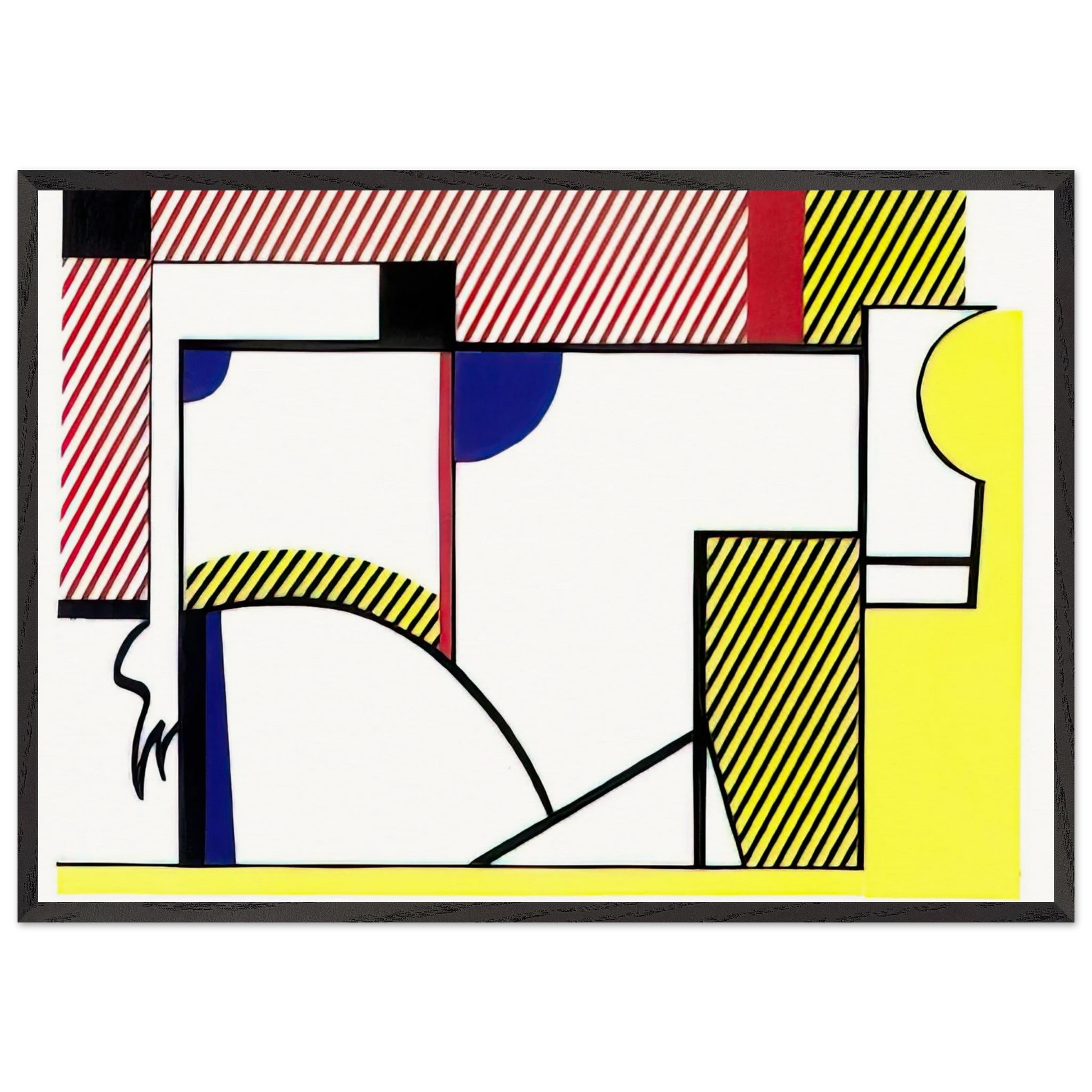 BULL VI 1973 - Roy Lichtenstein Framed Art Print – Black Wooden Frame - Default Title - -Framed Art Print