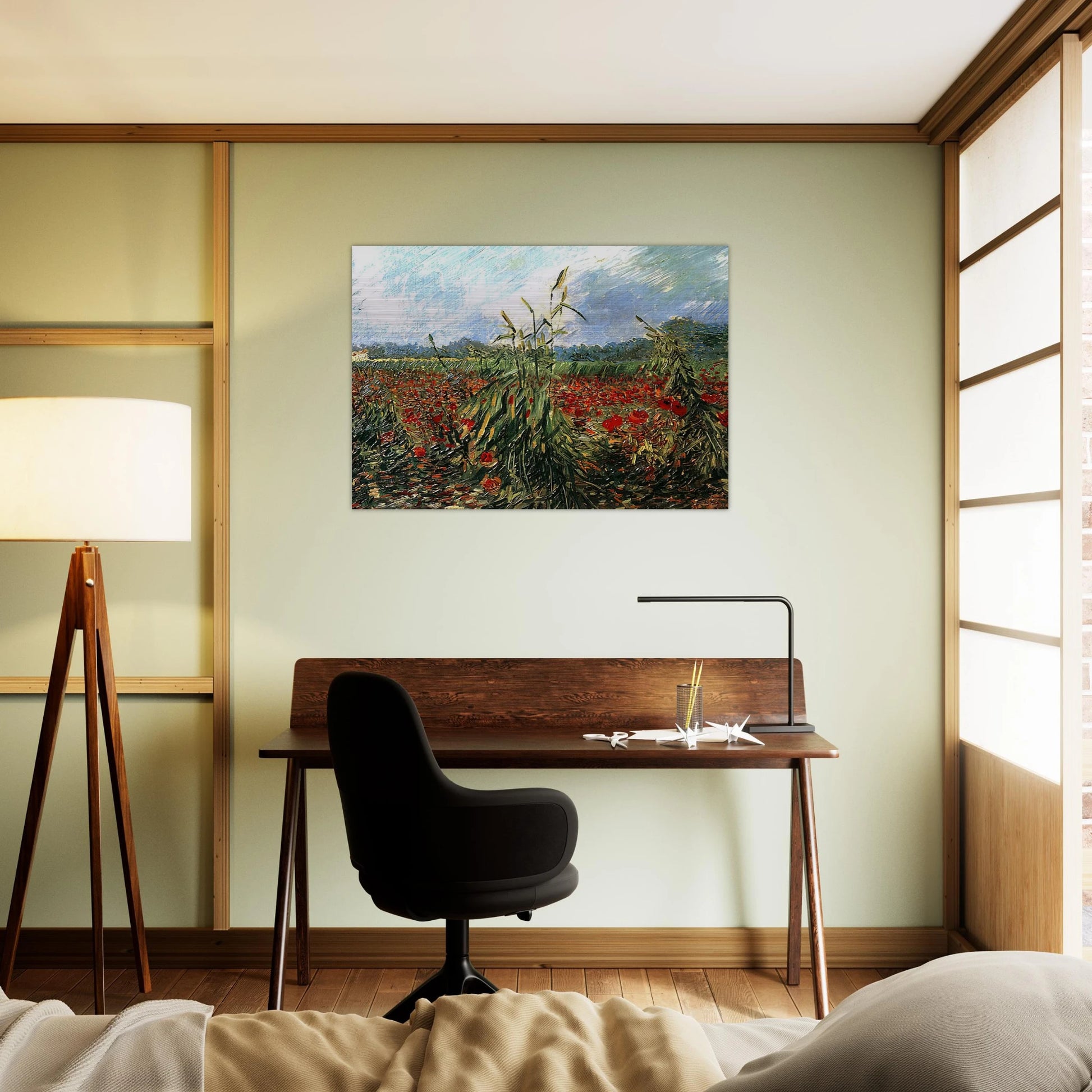Green Ears of Wheat - Vincent van Gogh Brushed Aluminum Print - 70x100 cm / 28x40 inches | Vincent van Gogh Aluminum Print | Vincent van Gogh Prints