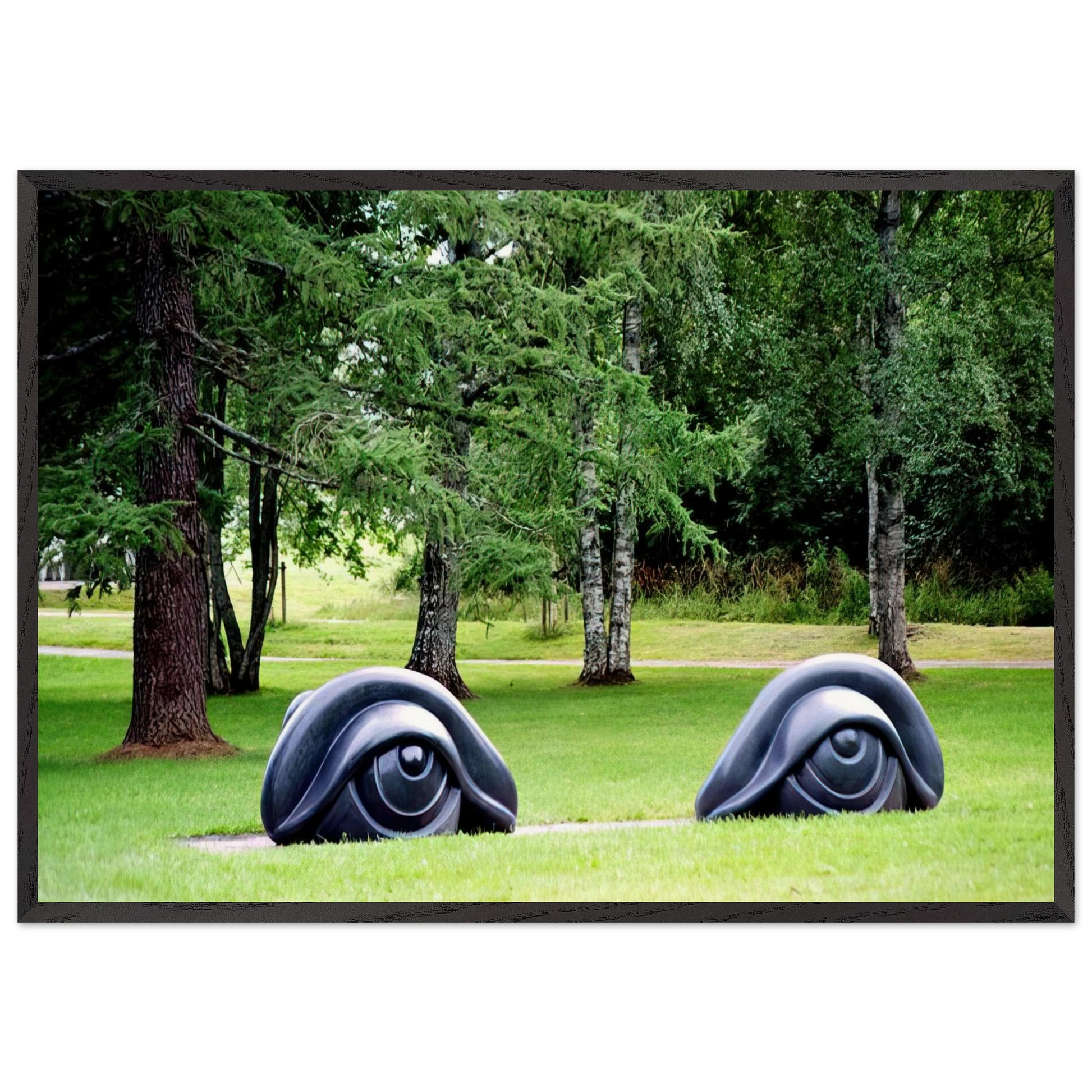 EYE BENCHES II 1997 - Louise Bourgeois Framed Art Print – Black Wooden Frame - Default Title - -Framed Art Print