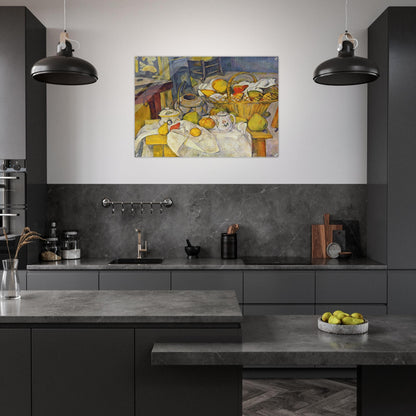 Still life with basket Kitchen table - Paul Cézanne Acrylic Print - 70x100 cm / 28x40″ inches