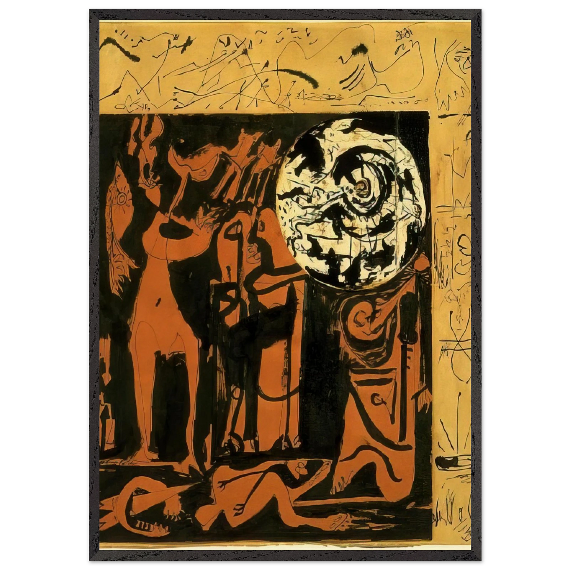 Untitled 3 N2 - Jackson Pollock Framed Art Print – Black Wooden Frame - Default Title - -Framed Art Print
