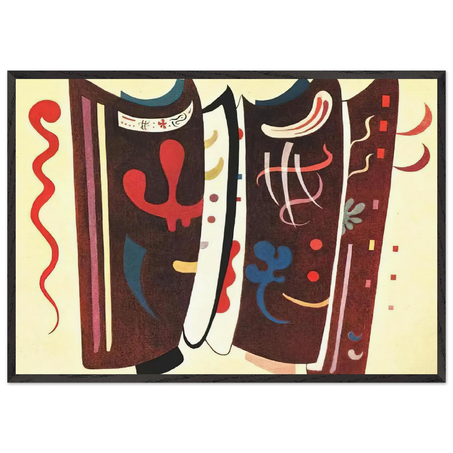 BROWN WITH SUPPLEMENT 1935 - Wassily Kandinsky Framed Art Print – Black Wooden Frame - Default Title - -Framed Art Print