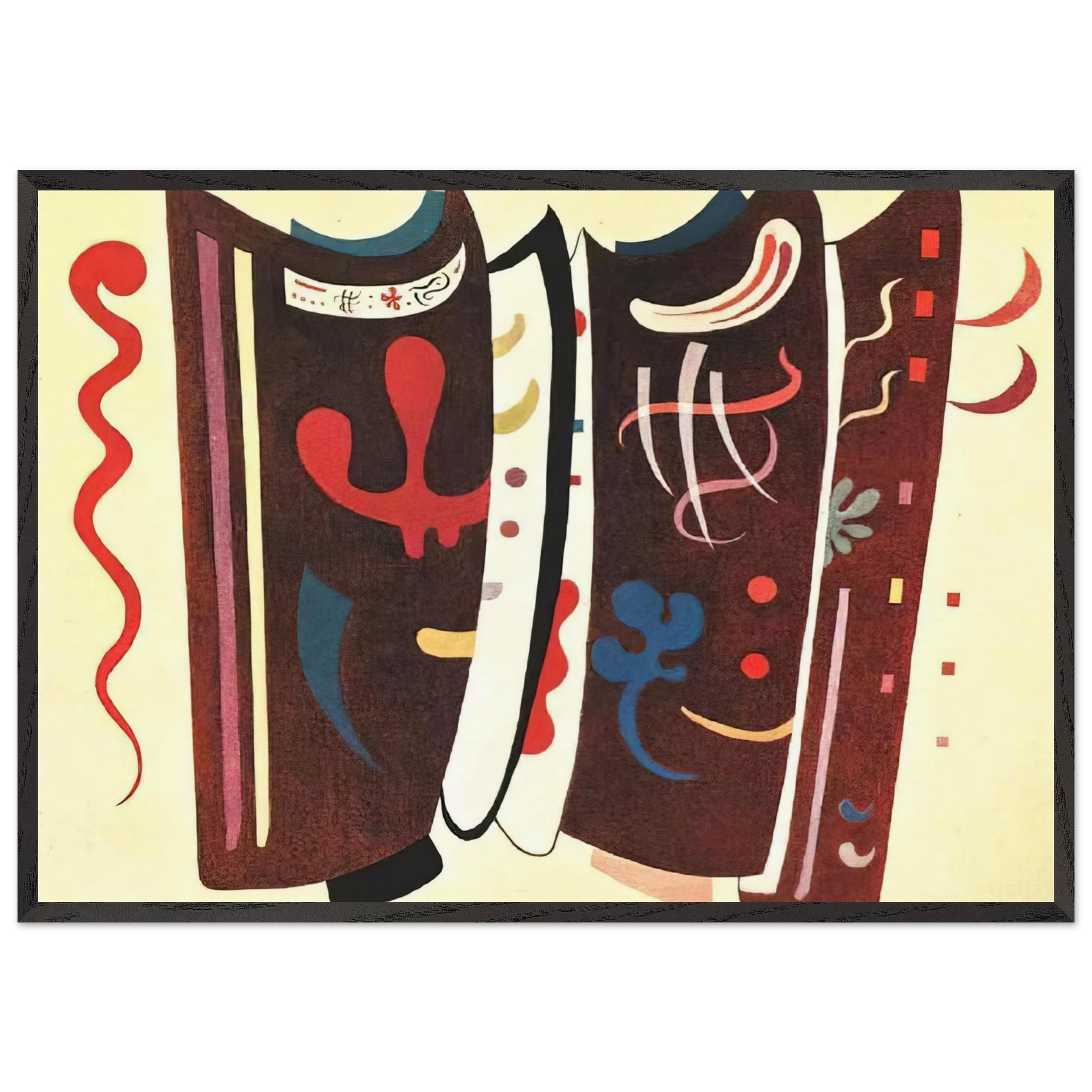 BROWN WITH SUPPLEMENT 1935 - Wassily Kandinsky Framed Art Print – Black Wooden Frame - Default Title - -Framed Art Print