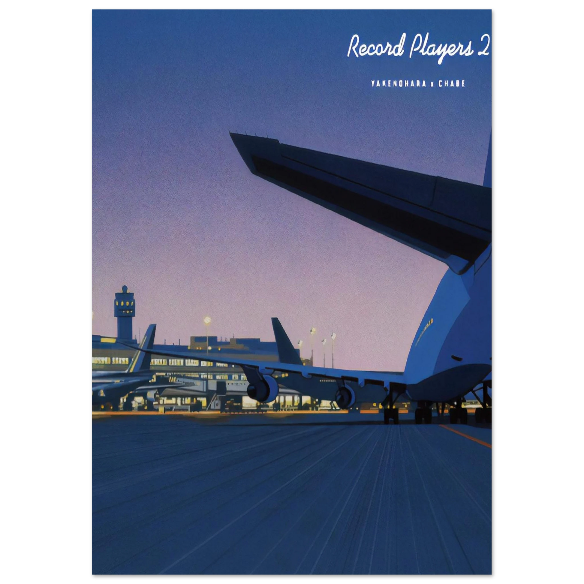 Hiroshi Nagai - Taxiway Wall Art - 60x80 cm / 24x32 inches - Premium Wooden Framed Poster With Fine Art Paper - Wood frame