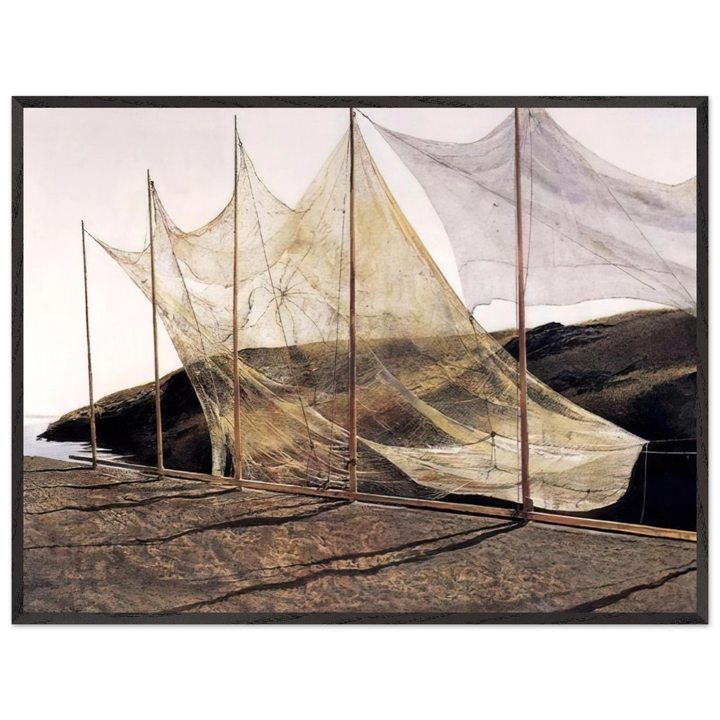Andrew Wyeth - PENTECOST 1989 Wall Art - 30x40 cm / 12x16 inches - Premium Wooden Framed Poster With Fine Art Paper - Wood frame