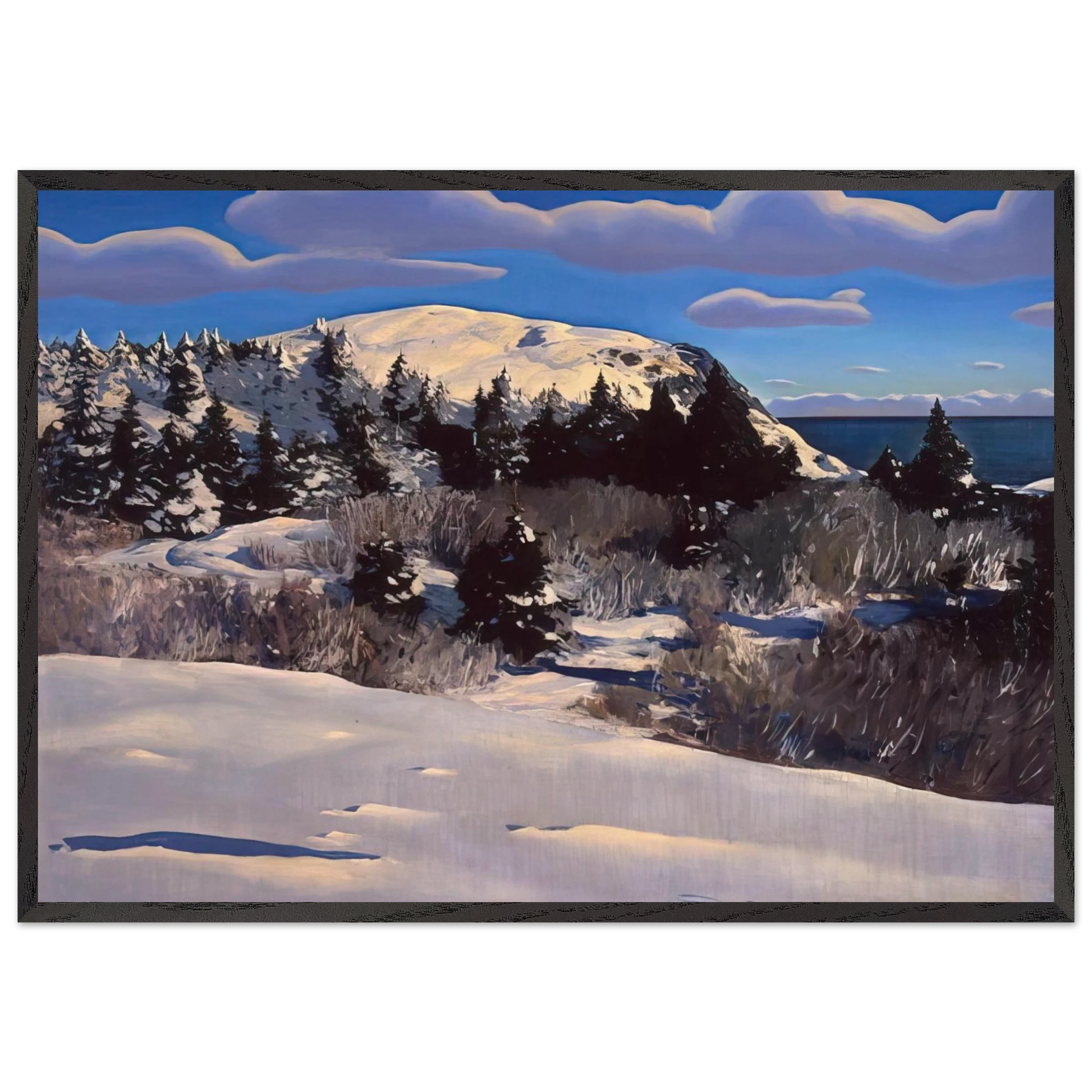 Maine Headland Winter - Rockwell Kent Framed Art Print – Black Wooden Frame - Default Title - -Framed Art Print