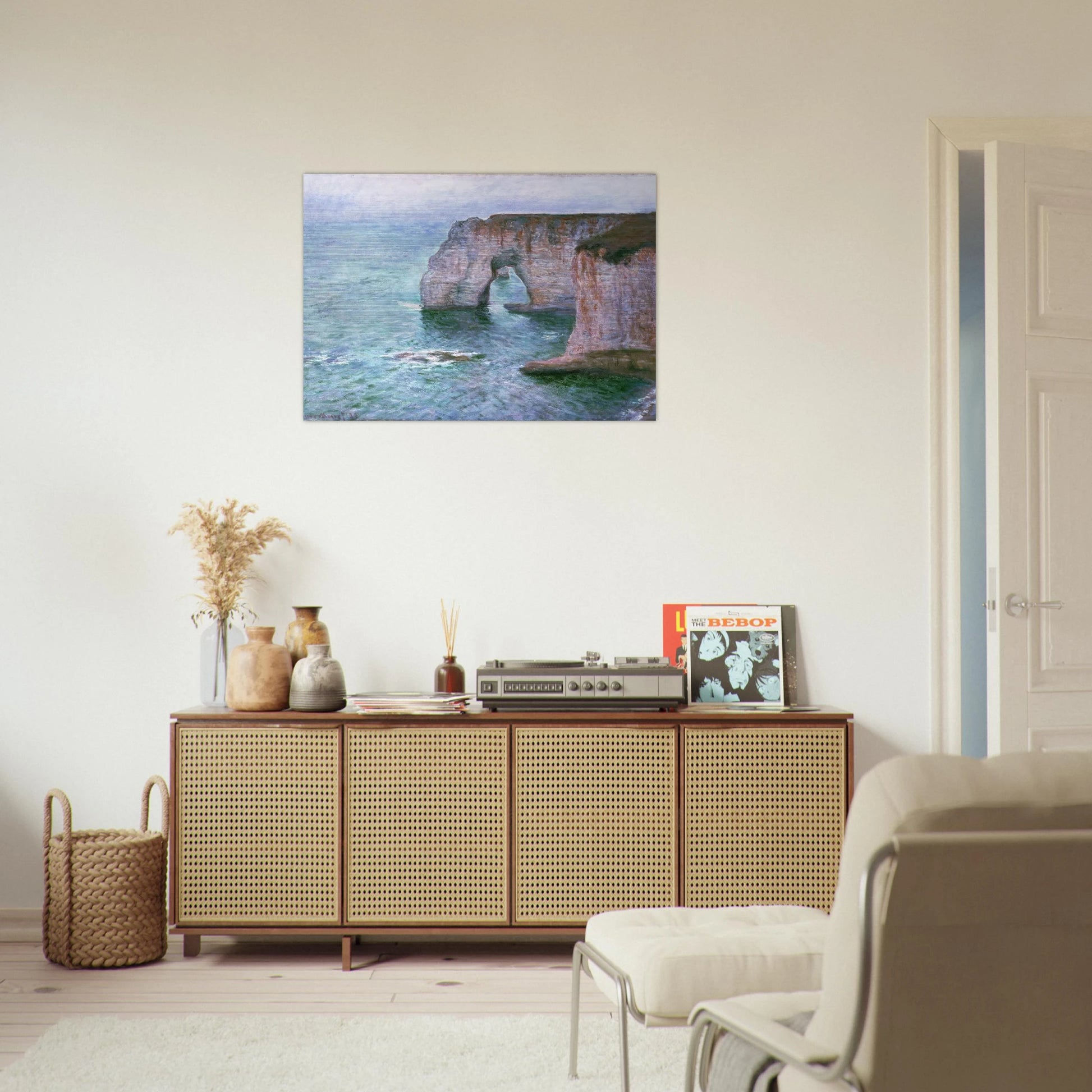 The Manneport Seen from the East - claude monet Brushed Aluminum Print - 70x100 cm / 28x40 inches | claude monet Aluminum Print | claude monet Prints
