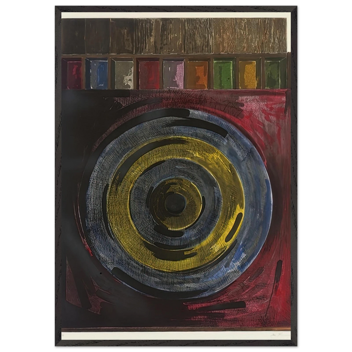 TARGET WITH PLASTER CASTS UNIVERSAL LIMITED ART EDITIONS 208 - Jasper Johns 70x100 cm / 28x40 inches Framed Art Print – Black Wooden Frame