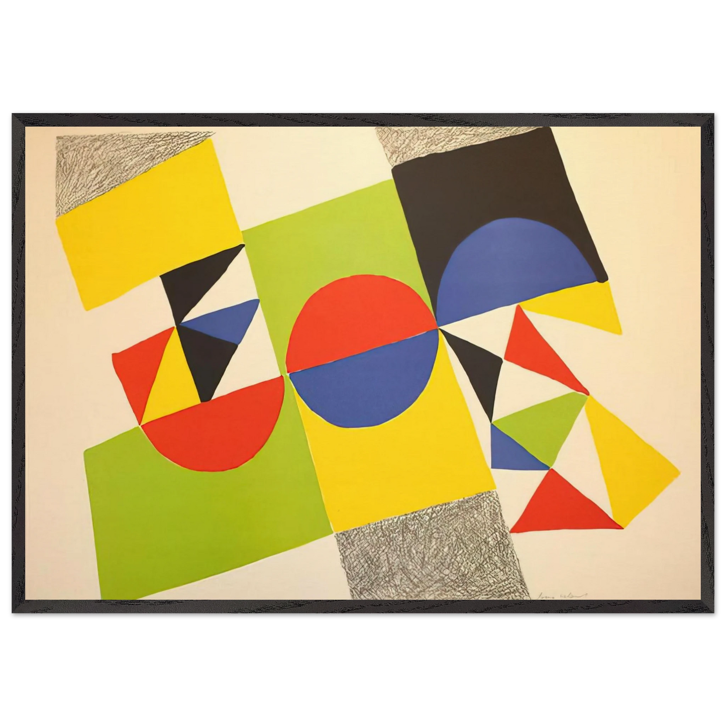 RHYTHM COLOUR 1 - Sonia Delaunay Framed Art Print – Black Wooden Frame - Default Title - -Framed Art Print