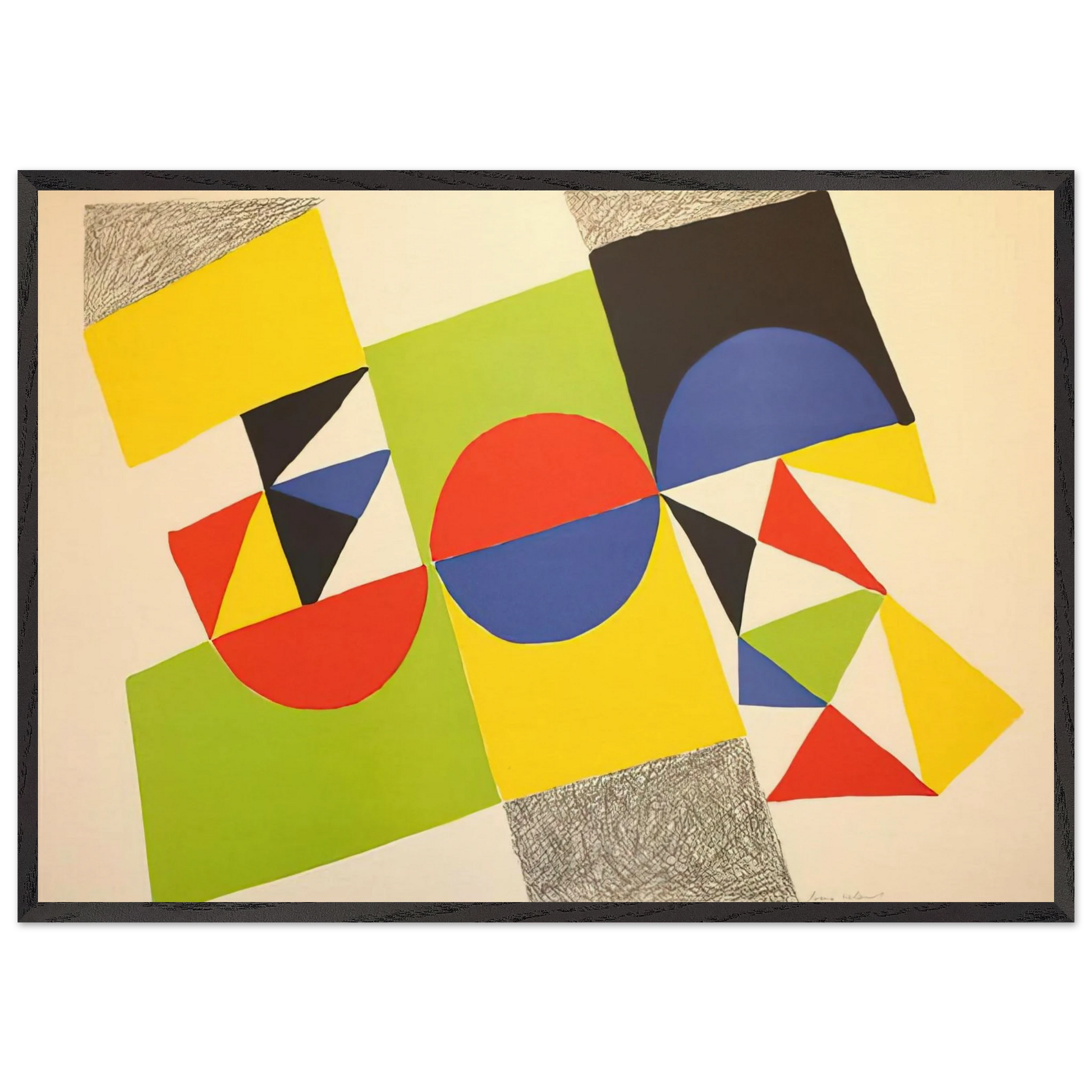 RHYTHM COLOUR 1 - Sonia Delaunay Framed Art Print – Black Wooden Frame - Default Title - -Framed Art Print