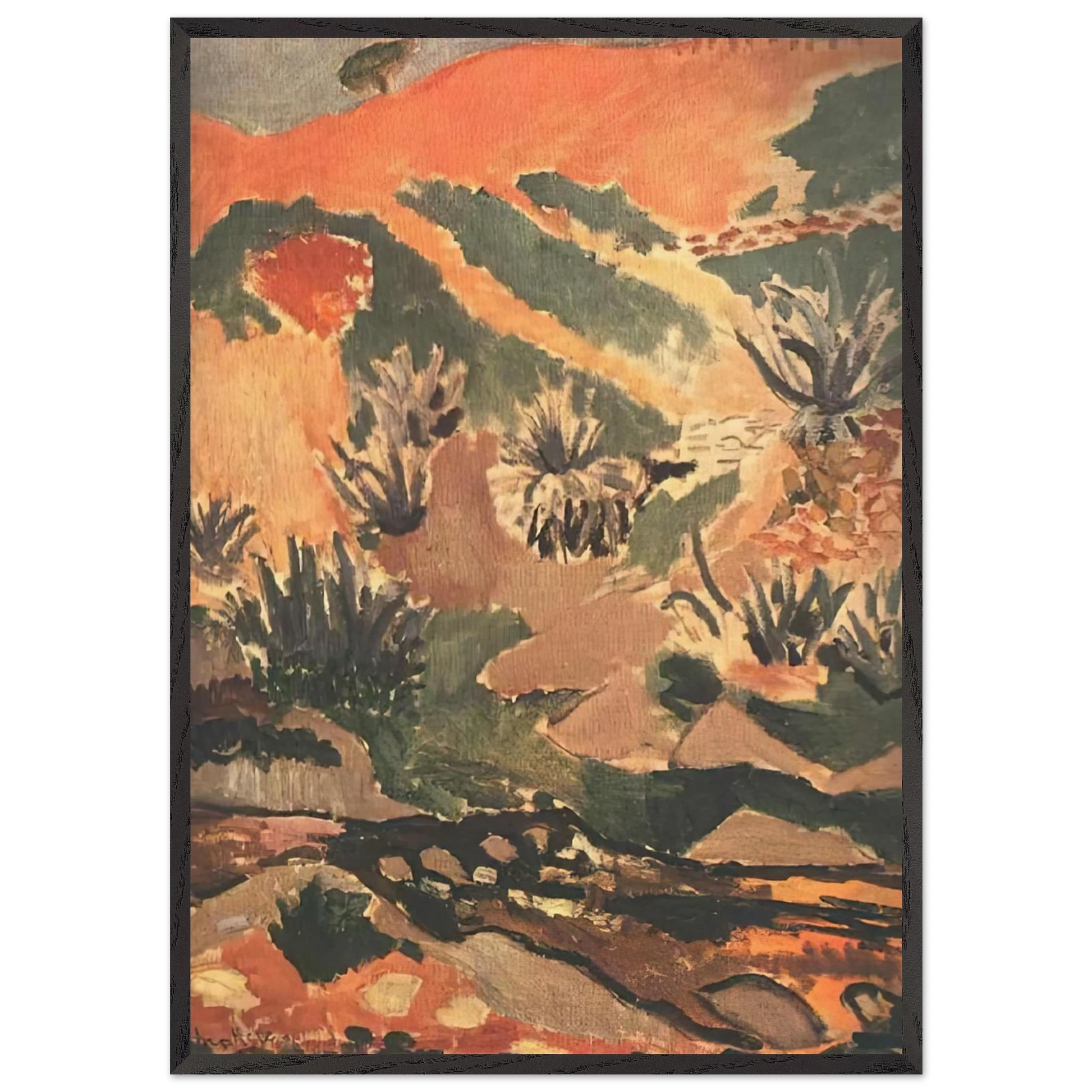 LANDSCAPE WITH BROOK BROOK WITH ALOES 1907 - Henri Matisse Framed Art Print – Black Wooden Frame - Default Title - -Framed Art Print
