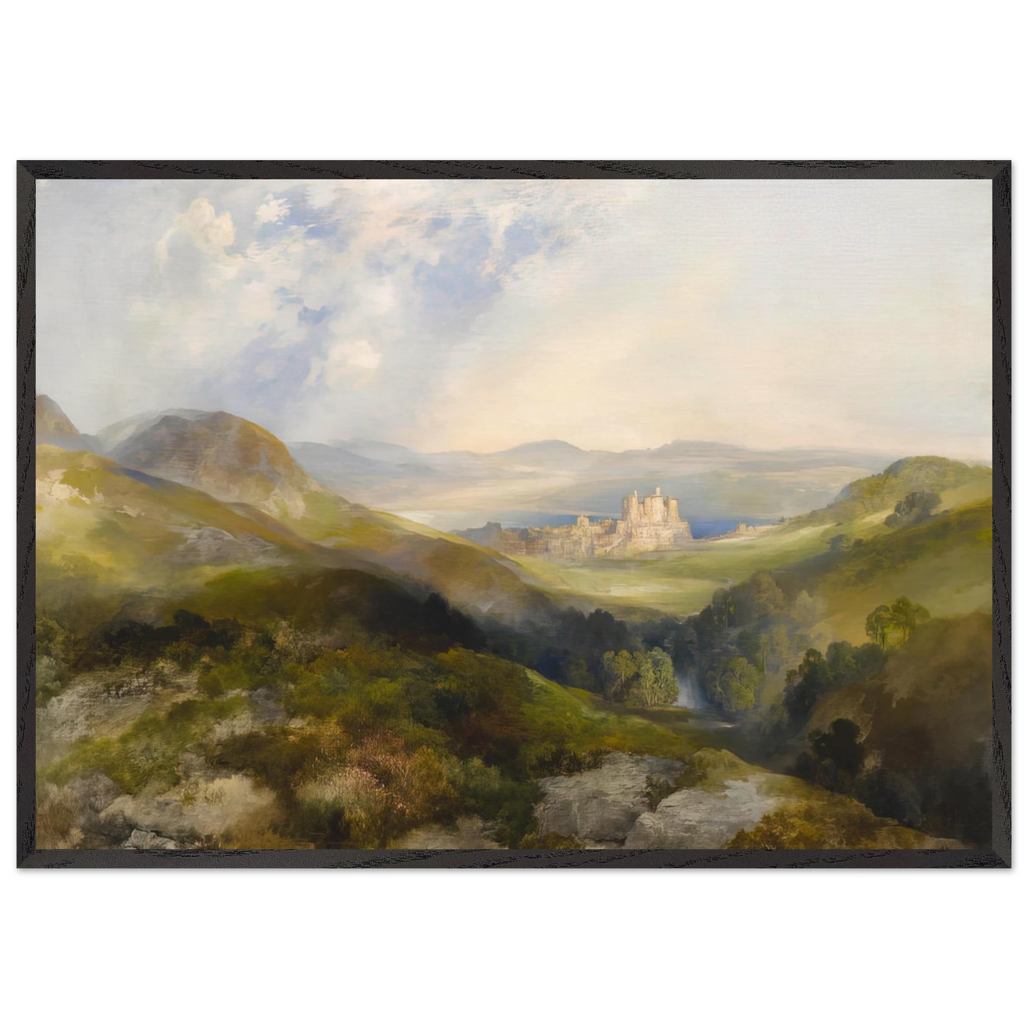 Conway Castle - Thomas Moran Framed Art Print – Black Wooden Frame - Default Title - -Framed Art Print