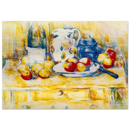 Still Life with Apples, a Bottle and a Milk Pot - Paul Cézanne Brushed Aluminum Print - 70x100 cm / 28x40 inches | Paul Cézanne Aluminum Print | Paul Cézanne Prints