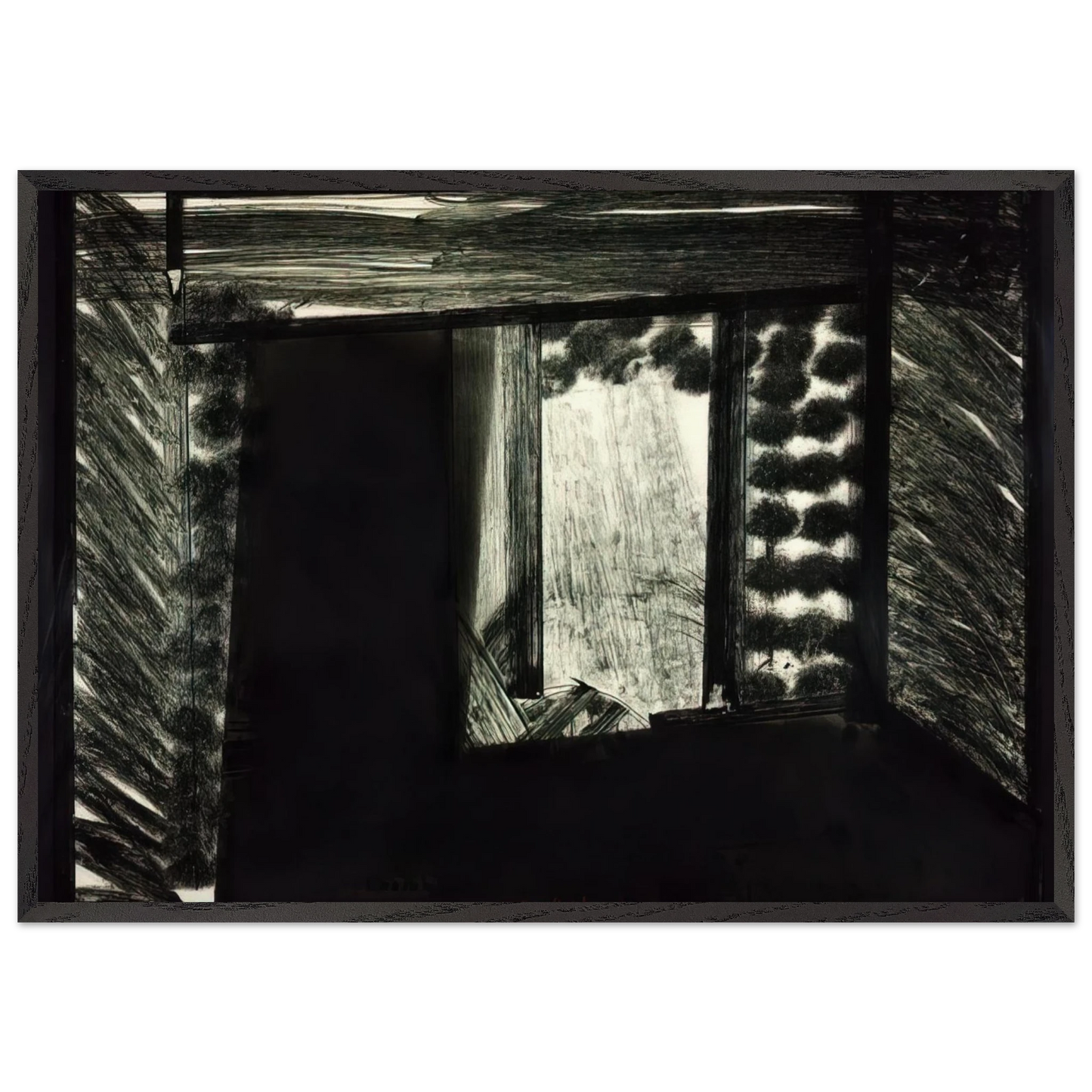 All alone in the Museum of Art - 1979 - Howard Hodgkin Framed Art Print – Black Wooden Frame - Default Title - -Framed Art Print