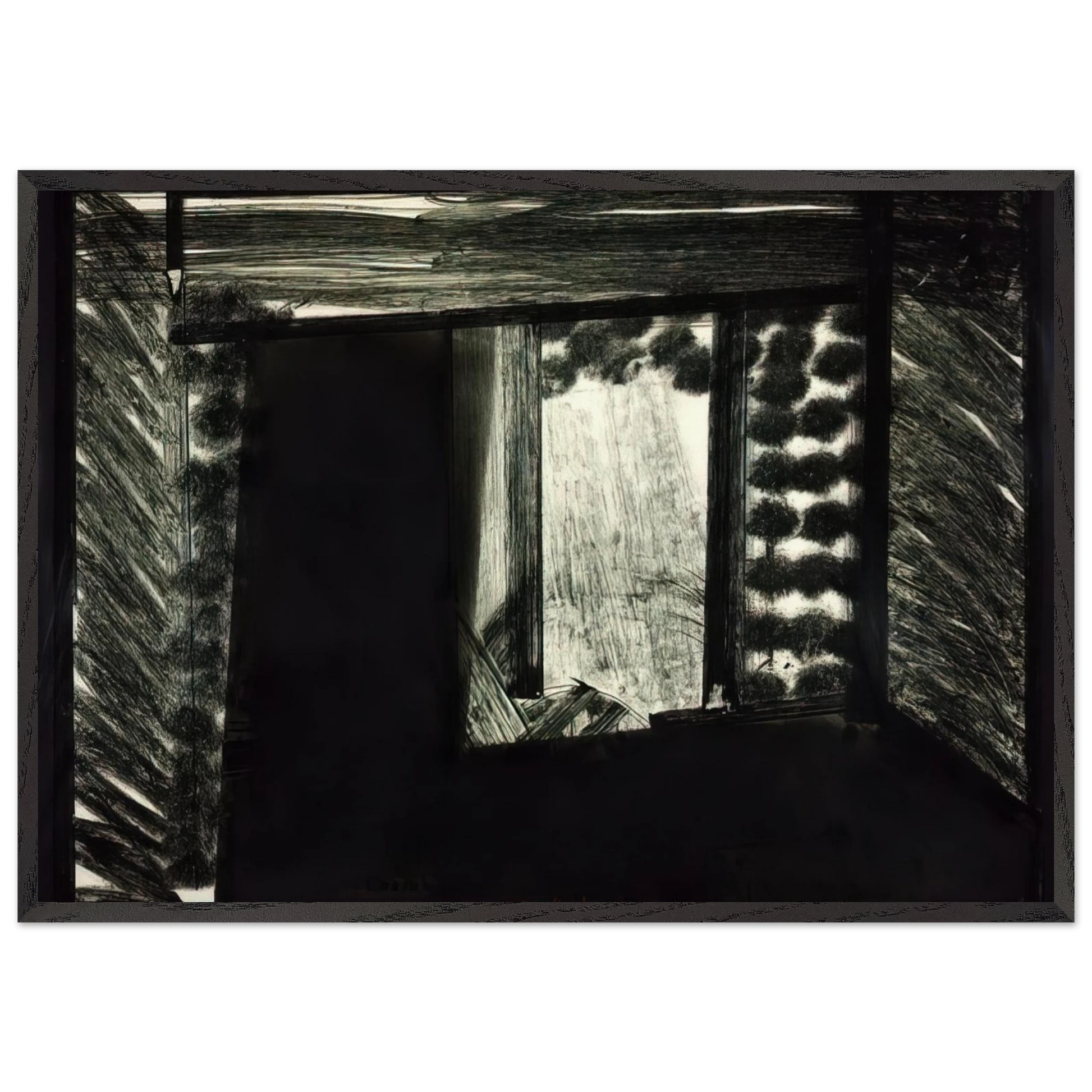 All alone in the Museum of Art - 1979 - Howard Hodgkin Framed Art Print – Black Wooden Frame - Default Title - -Framed Art Print