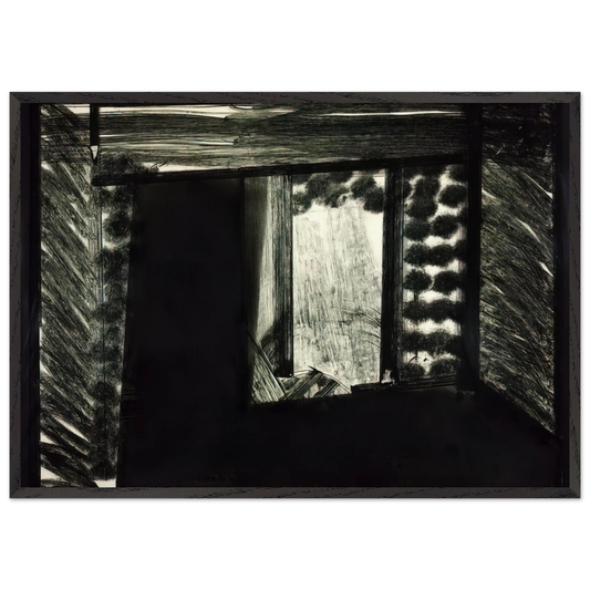 All alone in the Museum of Art - 1979 - Howard Hodgkin Framed Art Print – Black Wooden Frame - Default Title - -Framed Art Print