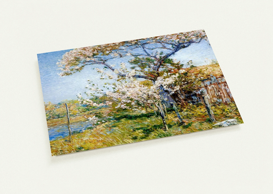 Apple Trees in Bloom, Old Lyme By Childe Hassam Pack of 10 Post Cards | Childe Hassam Post Cards | A6 (10.5 x 14.8 cm) - 4.1 x 5.8 inches