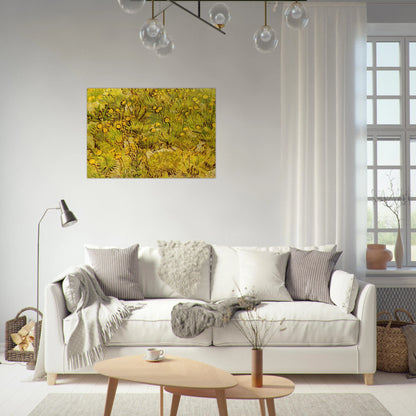 A Field of Yellow Flowers - Vincent van Gogh Brushed Aluminum Print - 70x100 cm / 28x40 inches | Vincent van Gogh Aluminum Print | Vincent van Gogh Prints