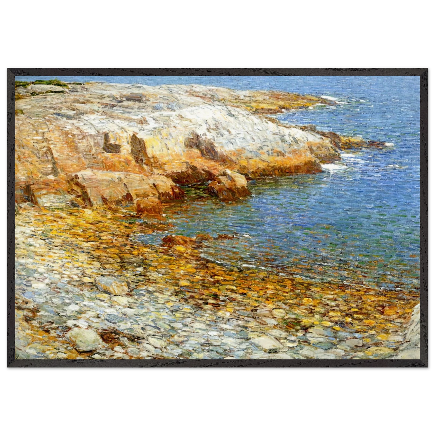 Wall artIsles of Shoals Broad Cove - Childe Hassam Framed Art Print – Black Wooden Frame - Default Title - -Framed Art Print