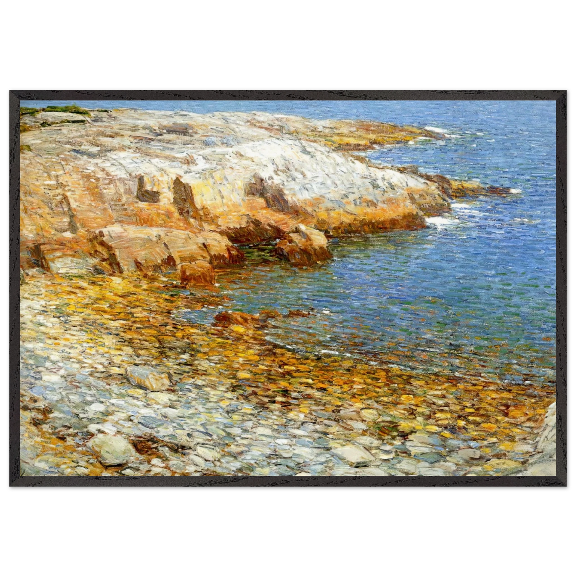 Wall artIsles of Shoals Broad Cove - Childe Hassam Framed Art Print – Black Wooden Frame - Default Title - -Framed Art Print