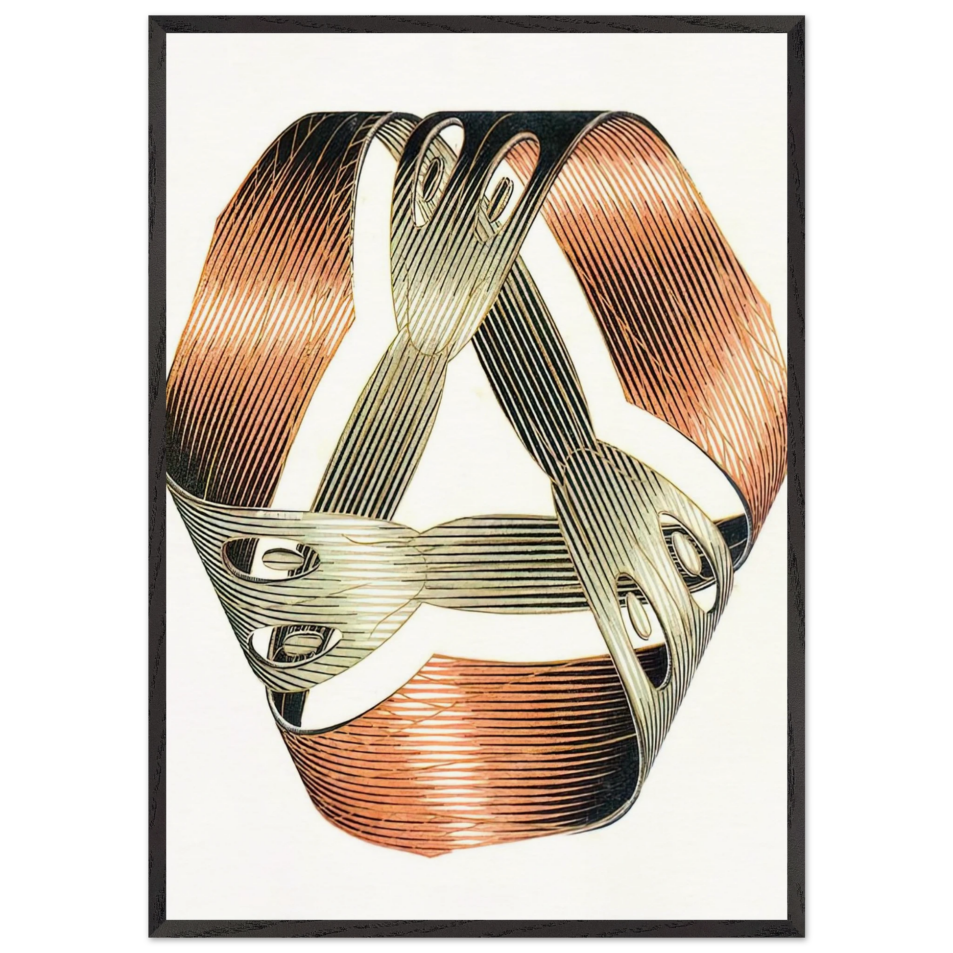 MOEBIUS STRIP I - MC Escher Framed Art Print – Black Wooden Frame - Default Title - -Framed Art Print