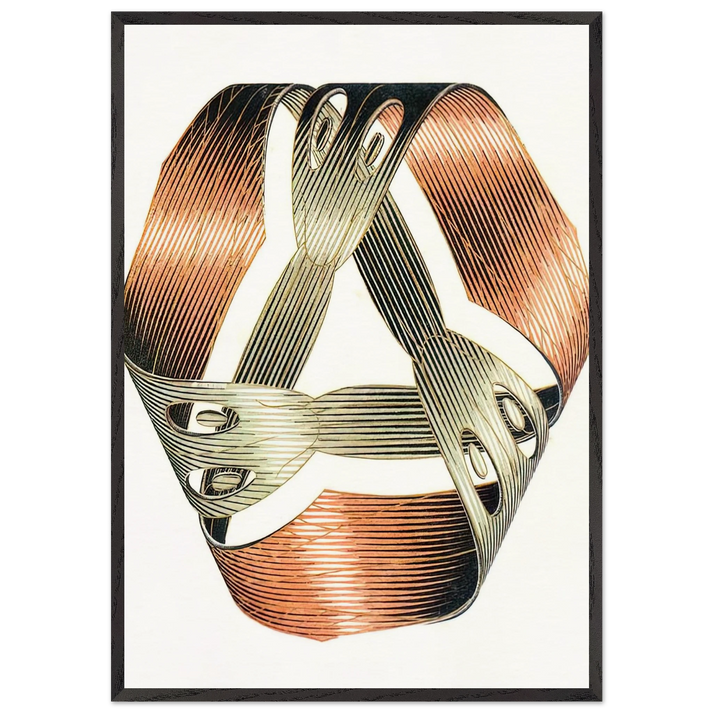 MOEBIUS STRIP I - MC Escher 70x100 cm / 28x40 inches Framed Art Print – Black Wooden Frame | Maurits Cornelis Escher Prints