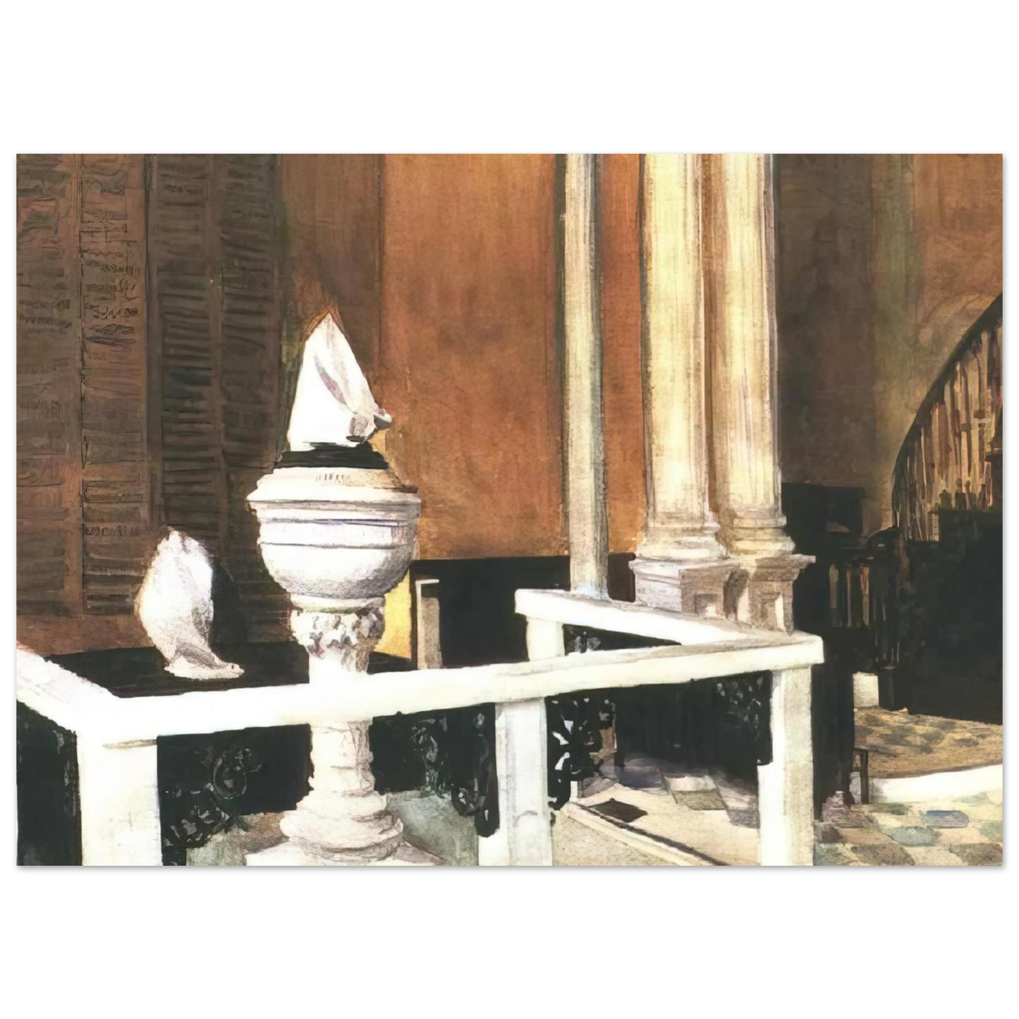 Edward Hopper - Baptistry of St. John s Fine Art Poster - 40x60 cm / 16x24 inches