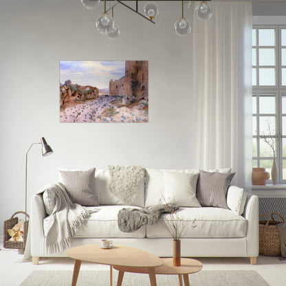 Fortress, Roads and Rocks - John Singer Sargent Brushed Aluminum Print - 70x100 cm / 28x40 inches | John Singer Sargent Aluminum Print | John Singer Sargent Prints