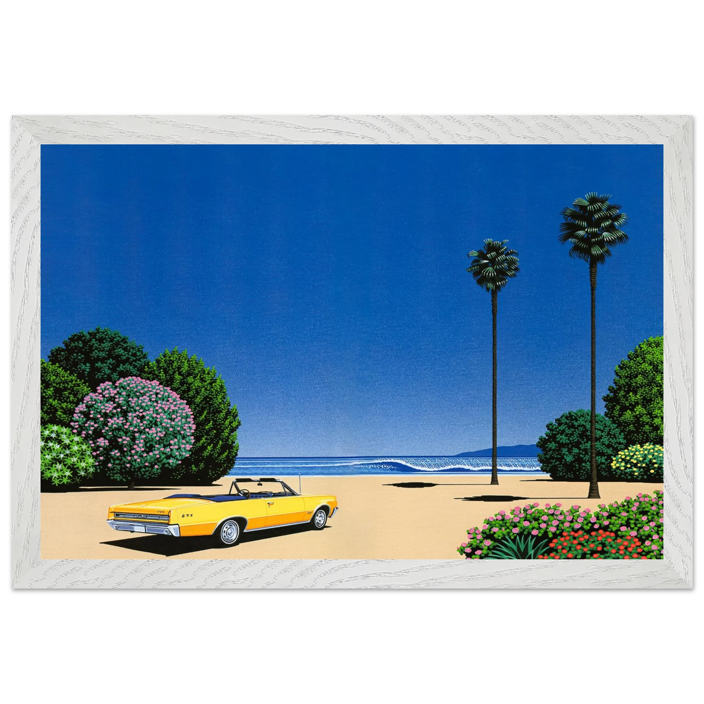 Hiroshi Nagai - Sweet Breeze Alt Coastline at Loverâ€™s Point Wall Art - 30x40 cm / 12x16 inches - Premium Wooden Framed Poster With Fine Art Paper - Black frame
