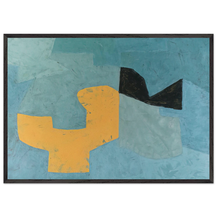 Composition - 1955 N2 - Serge Poliakoff 70x100 cm / 28x40 inches Framed Art Print – Black Wooden Frame