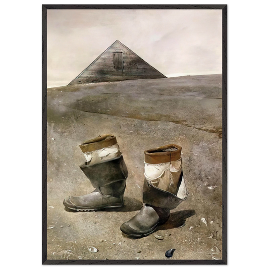 SEA BOOTS - Andrew Wyeth Framed Art Print – Black Wooden Frame - Default Title - -Framed Art Print