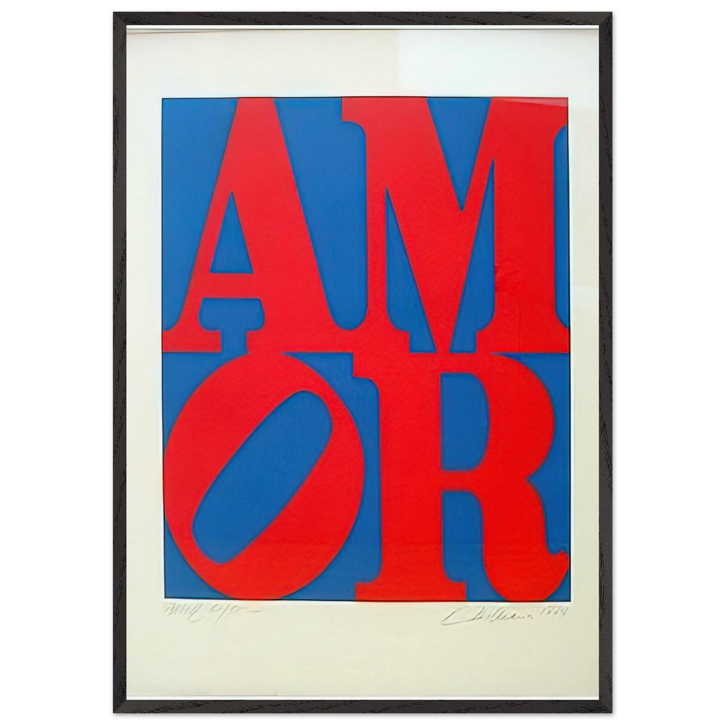 Amor - Robert Indiana Framed Art Print – Black Wooden Frame - Default Title - -Framed Art Print