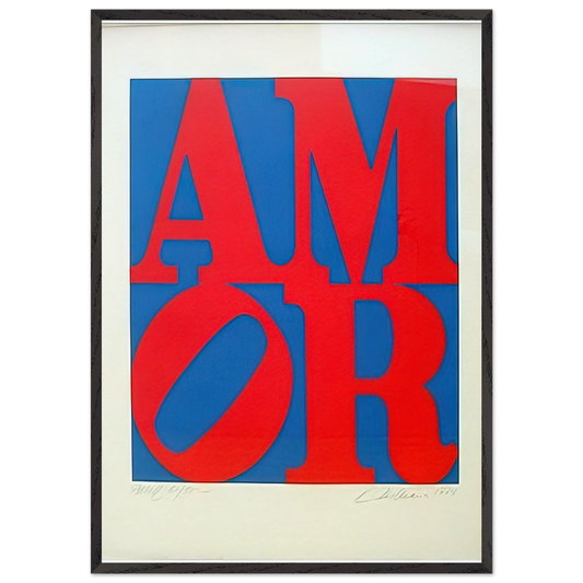 Amor - Robert Indiana Framed Art Print – Black Wooden Frame - Default Title - -Framed Art Print
