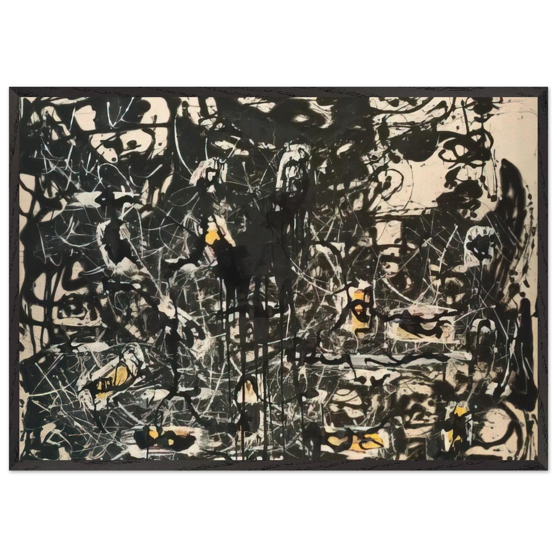 YELLOW ISLANDS - Jackson Pollock Framed Art Print – Black Wooden Frame - Default Title - -Framed Art Print