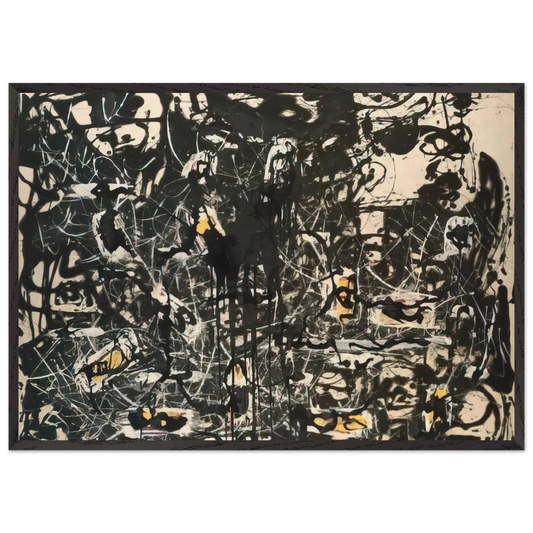 YELLOW ISLANDS - Jackson Pollock Framed Art Print – Black Wooden Frame - Default Title - -Framed Art Print