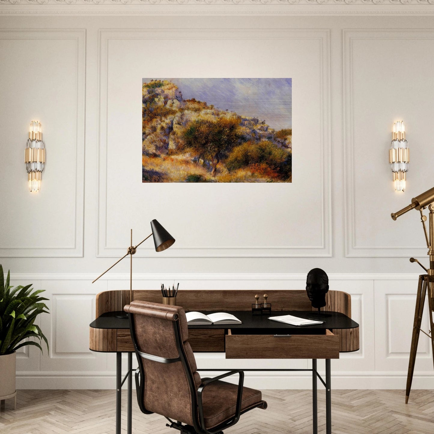 Rocks at l'Estaque - Pierre-Auguste Renoir Brushed Aluminum Print - 70x100 cm / 28x40 inches | Pierre-Auguste Renoir Aluminum Print | Pierre-Auguste Renoir Prints
