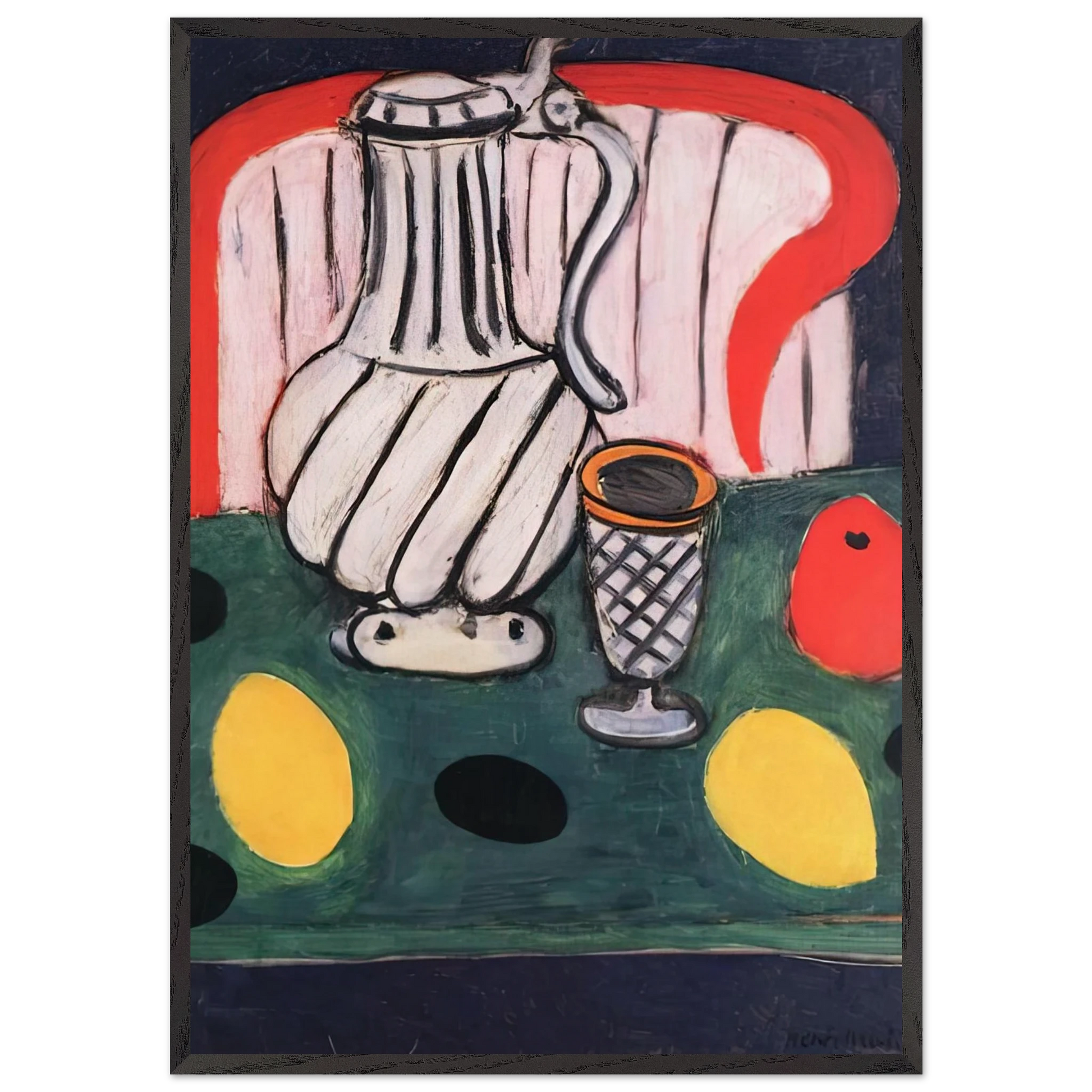 TIN PITCHER LEMON AND ARMCHAIR 1939 - Henri Matisse Framed Art Print – Black Wooden Frame - Default Title - -Framed Art Print
