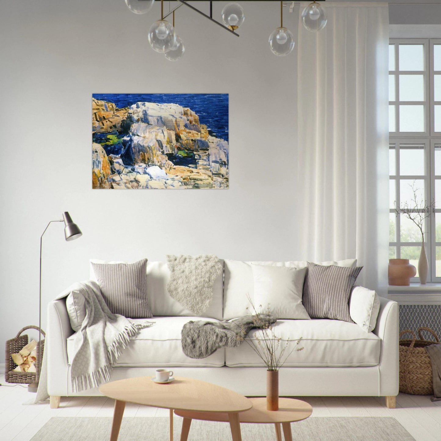 Rocks at Appledore - Childe Hassam Brushed Aluminum Print - 70x100 cm / 28x40 inches | Childe Hassam Aluminum Print | Childe Hassam Prints