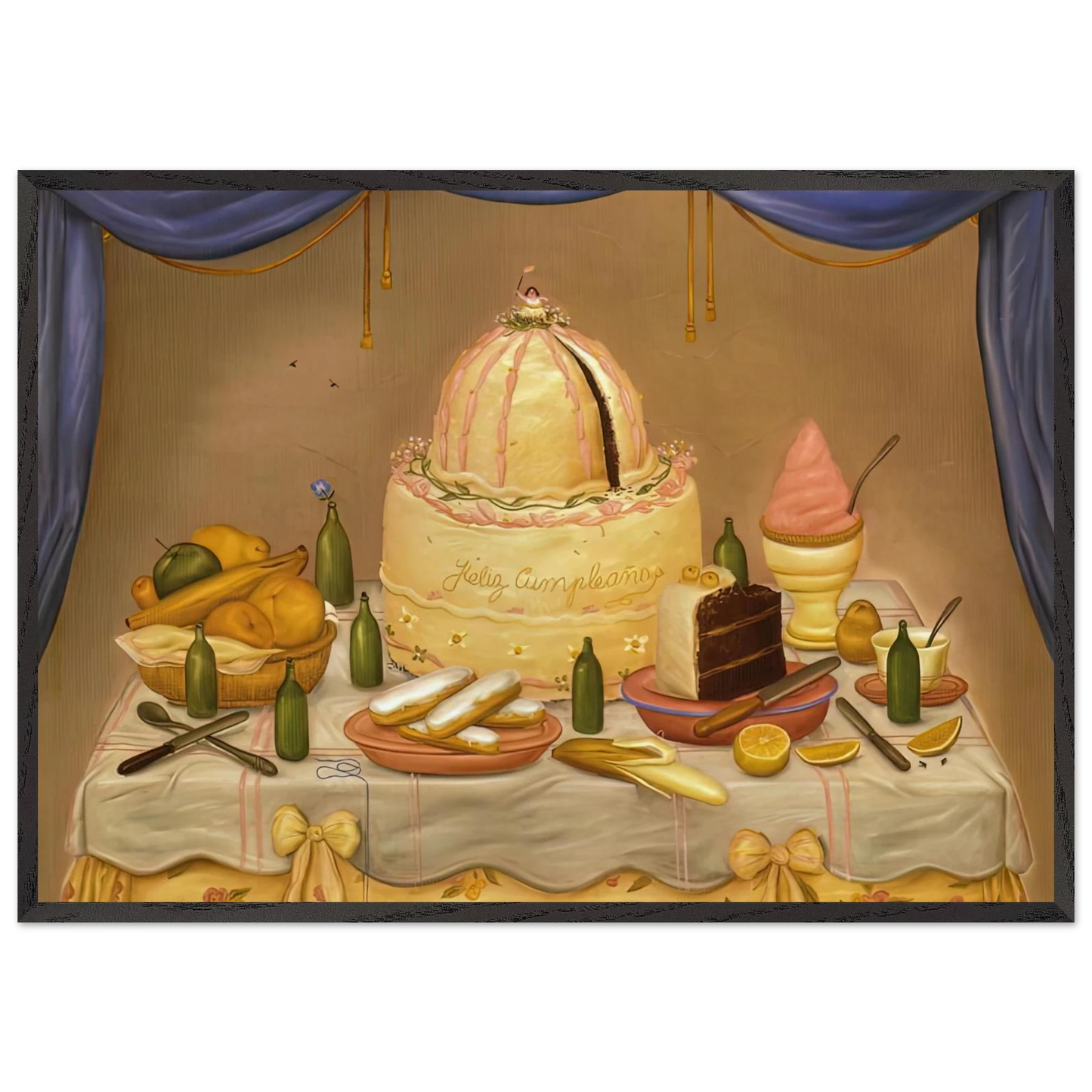 HAPPY BIRTHDAY - Fernando Botero Framed Art Print – Black Wooden Frame - Default Title - -Framed Art Print