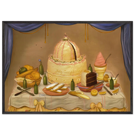 HAPPY BIRTHDAY - Fernando Botero Framed Art Print – Black Wooden Frame - Default Title - -Framed Art Print