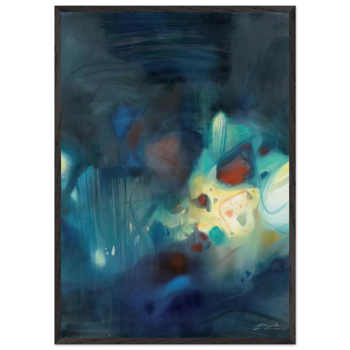 CLAIR D OBSCURITE 1988 - Chu teh Chun 70x100 cm / 28x40 inches Framed Art Print – Black Wooden Frame