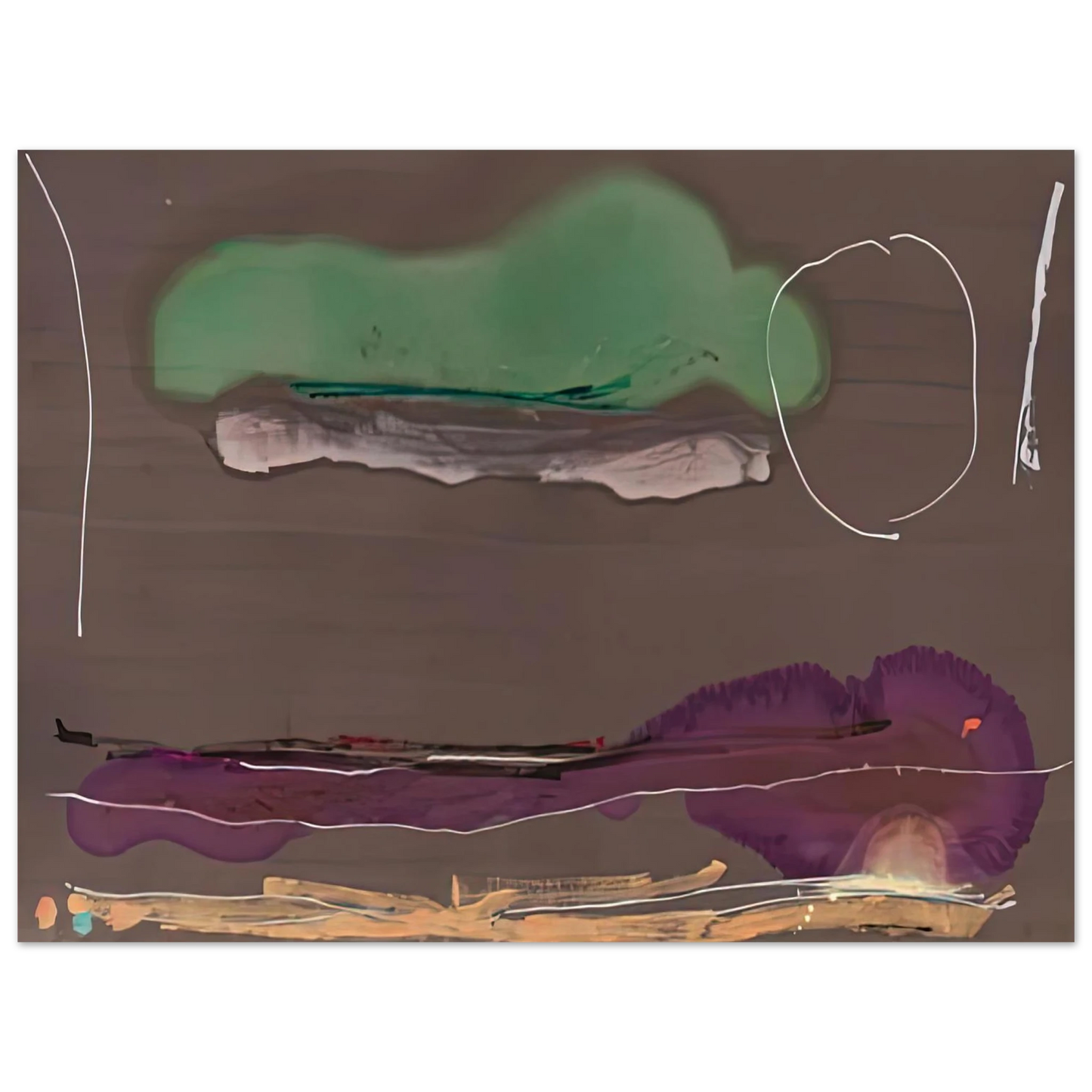Helen Frankenthaler - Madrid, 1984- Wall Art - 21x29.7 cm / 8x12" - Premium Wooden Framed Poster With Fine Art Paper - Black frame