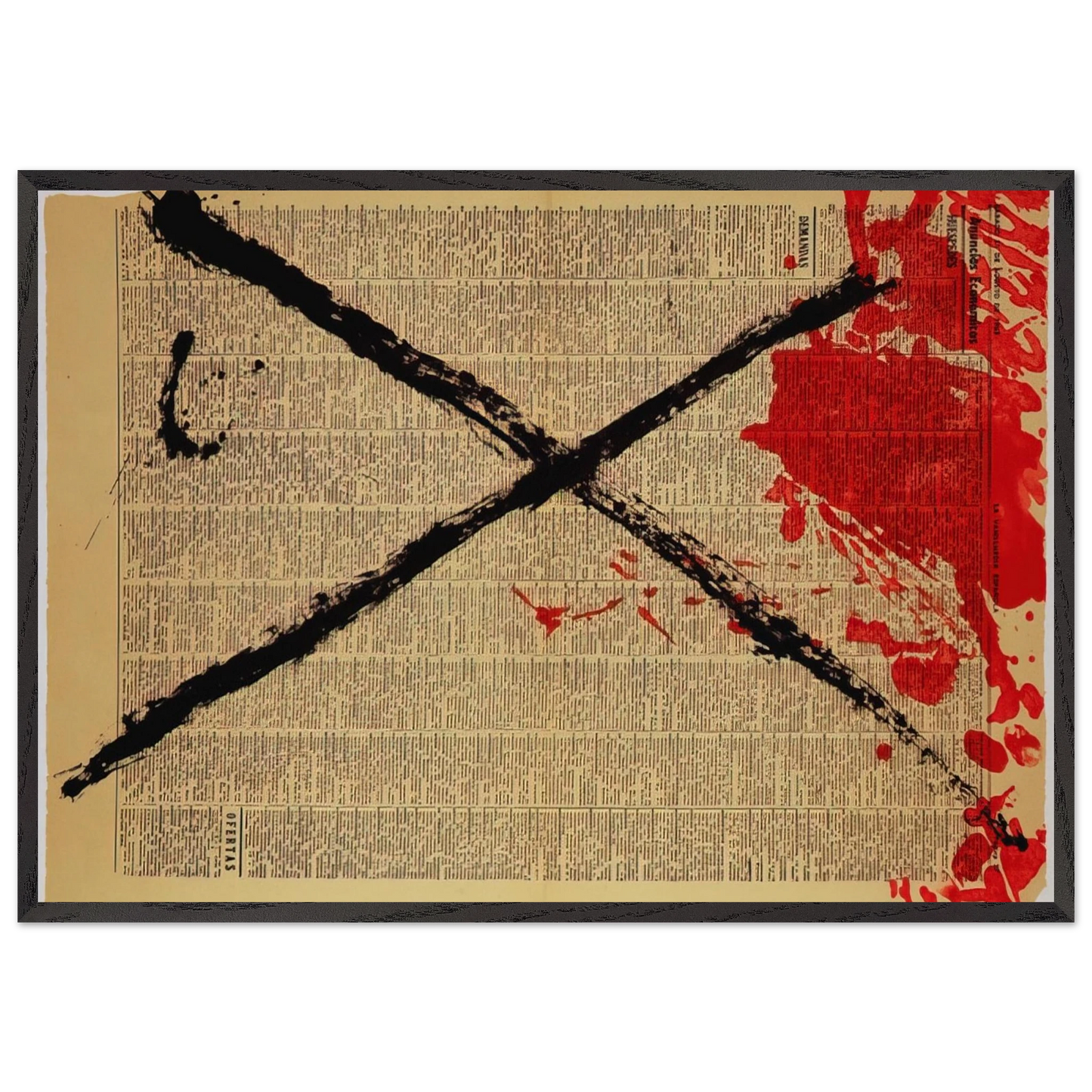 JOURNAL 1968 - Antoni Tapies Framed Art Print – Black Wooden Frame - Default Title - -Framed Art Print